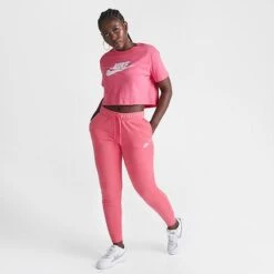 Women's Nike Sportswear Club Fleece Mid-Rise Jogger Pants Sea Coral - DQ5191 894 -Nike Store DQ5191 894 M2