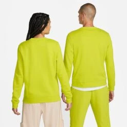 Women's Nike Sportswear Club Fleece Crewneck Sweatshirt Bright Cactus/White - DQ5473 308 8 Women's Nike Sportswear Club Fleece Crewneck Sweatshirt Bright Cactus/White - DQ5473 308 -Nike Store DQ5473 308 M2