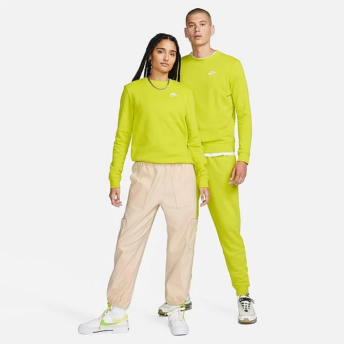 Women's Nike Sportswear Club Fleece Crewneck Sweatshirt Bright Cactus/White - DQ5473 308 5 Women's Nike Sportswear Club Fleece Crewneck Sweatshirt Bright Cactus/White - DQ5473 308 - Image 3