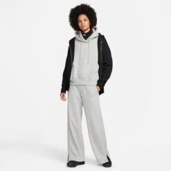 Women's Nike Sportswear Phoenix Fleece High-Waisted Wide-Leg Sweatpants Dark Grey Heather/Sail - DQ5615 063 -Nike Store DQ5615 063 M3