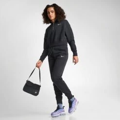 Women's Nike Sportswear Phoenix Fleece High-Waisted Jogger Sweatpants Black/Sail - DQ5688 010 -Nike Store DQ5688 010 M2