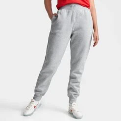 Women's Nike Sportswear Phoenix Fleece High-Waisted Jogger Sweatpants Dark Grey Heather/Sail - DQ5688 063 -Nike Store DQ5688 063 M3