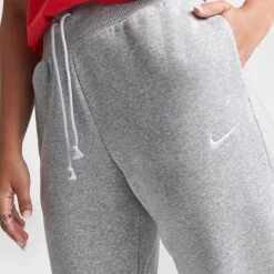 Women's Nike Sportswear Phoenix Fleece High-Waisted Jogger Sweatpants Dark Grey Heather/Sail - DQ5688 063 -Nike Store DQ5688 063 M5