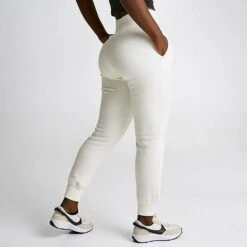 Women's Nike Sportswear Phoenix Fleece High-Waisted Jogger Sweatpants Sail/Black - DQ5688 133 -Nike Store DQ5688 133 M4