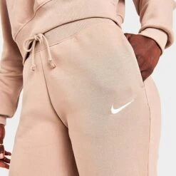 Women's Nike Sportswear Phoenix Fleece High-Waisted Jogger Sweatpants Hemp/Sail - DQ5688 200 -Nike Store DQ5688 200 M5