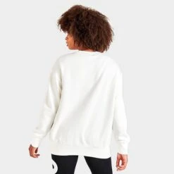 Women's Nike Sportswear Phoenix Fleece Oversized Crewneck Sweatshirt Sail/Black - DQ5733 133 -Nike Store DQ5733 133 M4