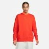 Women's Nike Sportswear Phoenix Fleece Oversized Crewneck Sweatshirt Picante Red/Sail - DQ5733 633 -Nike Store DQ5733 633 M1