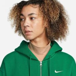 Women's Nike Sportswear Phoenix Fleece Oversized Full-Zip Hoodie Malachite/Sail - DQ5758 365 -Nike Store DQ5758 365 M4