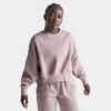 Women's Nike Sportswear Phoenix Fleece Oversized Crewneck Sweatshirt Diffused Taupe/Sail - DQ5761 272 -Nike Store DQ5761 272 M1