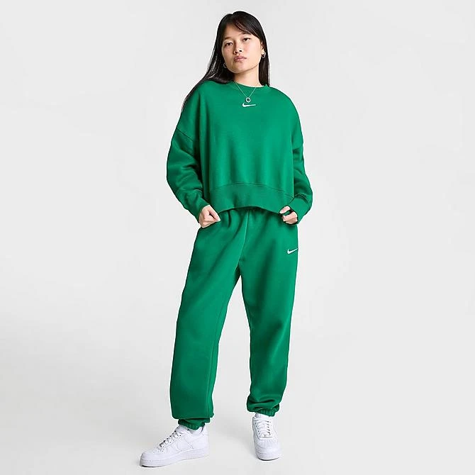 Women's Nike Sportswear Phoenix Fleece Oversized Crewneck Sweatshirt Malachite/Sail - DQ5761 365 4 Women's Nike Sportswear Phoenix Fleece Oversized Crewneck Sweatshirt Malachite/Sail - DQ5761 365 - Image 2