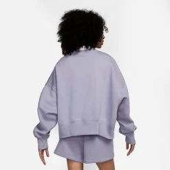 Women's Nike Sportswear Phoenix Fleece Oversized Crewneck Sweatshirt Indigo Haze/Sail - DQ5761 519 -Nike Store DQ5761 519 M3