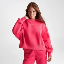 Women's Nike Sportswear Phoenix Fleece Oversized Crewneck Sweatshirt - DQ5761 648 -Nike Store DQ5761 648 M3