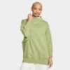 Women's Nike Sportswear Phoenix Fleece Over-Oversized Mock Neck Cropped Sleeve Sweatshirt Alligator/Sail - DQ5765 334 -Nike Store DQ5765 334 M1