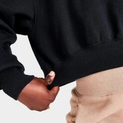 Women's Nike Sportswear Phoenix Fleece Oversized Half-Zip Crop Sweatshirt Black/Sail - DQ5767 010 -Nike Store DQ5767 010 M6