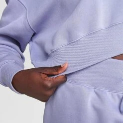 Women's Nike Sportswear Phoenix Fleece Oversized Half-Zip Crop Sweatshirt Indigo Haze - DQ5767 519 -Nike Store DQ5767 519 M6