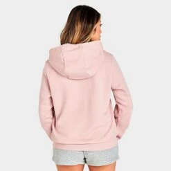 Women's Nike Sportswear Logo Club Fleece Pullover Hoodie Pink Oxford/White - DQ5775 601 -Nike Store DQ5775 601 M4