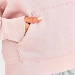 Women's Nike Sportswear Logo Club Fleece Pullover Hoodie Pink Oxford/White - DQ5775 601 -Nike Store DQ5775 601 M6