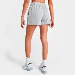 Women's Nike Sportswear Club Fleece Mid-Rise Shorts Dark Grey Heather/White - DQ5802 063 -Nike Store DQ5802 063 M4