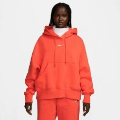 Women's Nike Sportswear Phoenix Fleece Oversized Pullover Hoodie Picante Red/Sail - DQ5858 633