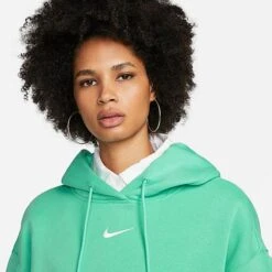 Women's Nike Sportswear Phoenix Fleece Oversized Pullover Hoodie Light Menta/Sail - DQ5860 369 10 Women's Nike Sportswear Phoenix Fleece Oversized Pullover Hoodie Light Menta/Sail - DQ5860 369 -Nike Store DQ5860 369 M4