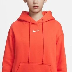 Women's Nike Sportswear Phoenix Fleece Oversized Pullover Hoodie Picante Red/Sail - DQ5860 633 -Nike Store DQ5860 633 M4
