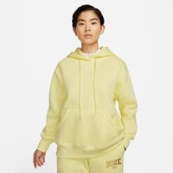Women's Nike Sportswear Phoenix Fleece Oversized Pullover Hoodie Lemon Chiffon/Sail - DQ5860 706
