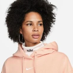 Women's Nike Sportswear Phoenix Fleece Oversized Pullover Hoodie Arctic Orange/Sail - DQ5860 800 -Nike Store DQ5860 800 M4