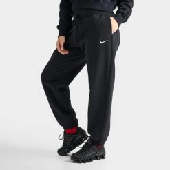 Women's Nike Sportswear Phoenix Fleece Oversized High-Waist Jogger Pants Black/Sail - DQ5887 010