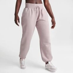 Women's Nike Sportswear Phoenix Fleece Oversized High-Waist Jogger Pants Diffused Taupe/Sail - DQ5887 272 -Nike Store DQ5887 272 M3