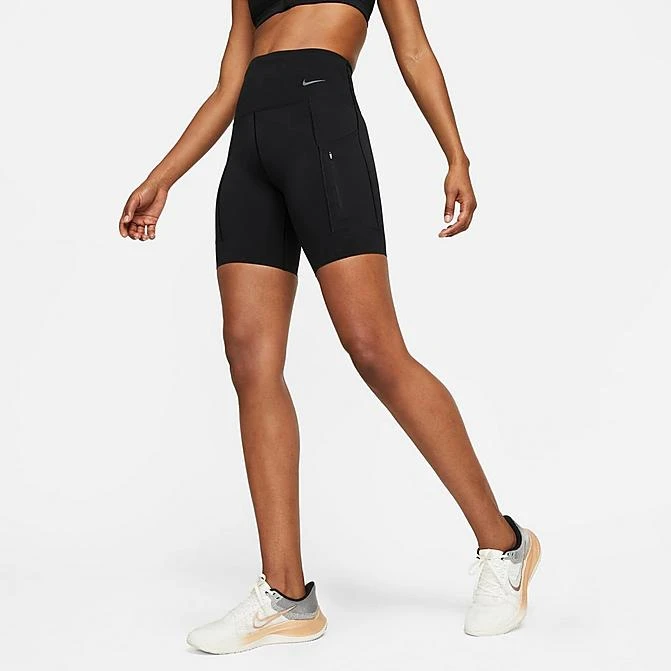 Women's Nike Go Firm-Support High-Waisted 8-Inch Bike Shorts Black/Black - DQ5923 010 3 Women's Nike Go Firm-Support High-Waisted 8-Inch Bike Shorts Black/Black - DQ5923 010