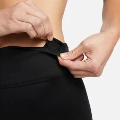 Women's Nike One Therma-FIT Mid-Rise Training Tights Black/White - DQ6186 010 -Nike Store DQ6186 010 M4