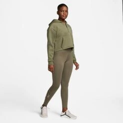 Women's Nike One Therma-FIT Mid-Rise Training Tights Medium Olive/Black - DQ6186 222 -Nike Store DQ6186 222 M3