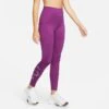 Women's Nike One Therma-FIT Mid-Rise Training Tights Viotech/Black - DQ6186 503 -Nike Store DQ6186 503 M1
