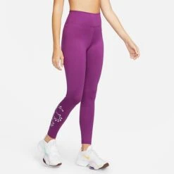 Women's Nike One Therma-FIT Mid-Rise Training Tights Viotech/Black - DQ6186 503