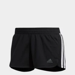 Women's Adidas Pacer 3-Stripes Training Shorts Black/White - DU3502 001
