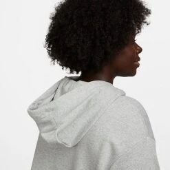 Women's Nike Sportswear Club Fleece Pullover Hoodie (Plus Size) Dark Grey Heather/White - DV5090 063 -Nike Store DV5090 063 M5