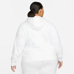Women's Nike Sportswear Club Fleece Full-Zip Hoodie (Plus Size) White/Black - DV5211 100 9 Women's Nike Sportswear Club Fleece Full-Zip Hoodie (Plus Size) White/Black - DV5211 100 -Nike Store DV5211 100 M3
