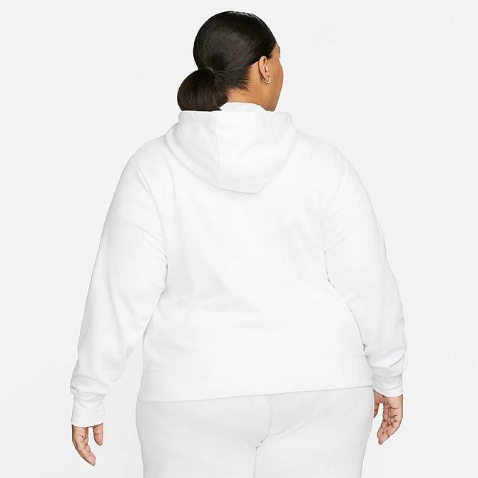 Women's Nike Sportswear Club Fleece Full-Zip Hoodie (Plus Size) White/Black - DV5211 100 5 Women's Nike Sportswear Club Fleece Full-Zip Hoodie (Plus Size) White/Black - DV5211 100 - Image 3