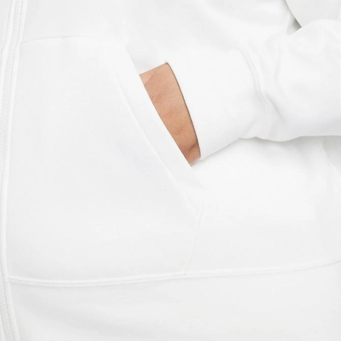 Women's Nike Sportswear Club Fleece Full-Zip Hoodie (Plus Size) White/Black - DV5211 100 7 Women's Nike Sportswear Club Fleece Full-Zip Hoodie (Plus Size) White/Black - DV5211 100 - Image 5