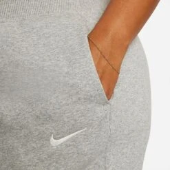 Women's Nike Sportswear Phoenix Fleece High-Waisted Wide-Leg Sweatpants (Plus Size) Dark Grey Heather/Sail - DV5213 063 -Nike Store DV5213 063 M6