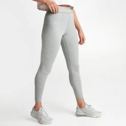 Women's Nike Sportswear Classics JDI High-Waisted Leggings Dark Grey Heather - DV7793 063 -Nike Store DV7793 063 M3