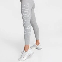 Women's Nike Sportswear Classics JDI High-Waisted Leggings Dark Grey Heather - DV7793 063 -Nike Store DV7793 063 M5