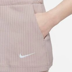 Women's Nike Sportswear Ribbed Jersey Shorts Diffused Taupe/White - DV7862 272 -Nike Store DV7862 272 M4