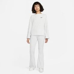 Women's Nike Sportswear Ribbed Jersey Long-Sleeve T-Shirt Photon Dust/Black - DV7866 025 -Nike Store DV7866 025 M3