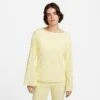 Women's Nike Sportswear Ribbed Jersey Long-Sleeve T-Shirt Lemon Chiffon/White - DV7866 706 -Nike Store DV7866 706 M1