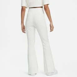 Women's Nike Sportswear High-Waisted Wide Leg Ribbed Jersey Pants Sail/Black - DV7868 133 -Nike Store DV7868 133 M3