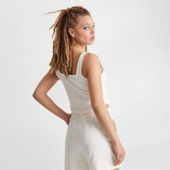 Women's Nike Sportswear Jersey Cami Tank Sail/Black - DV7952 133 -Nike Store DV7952 133 M4