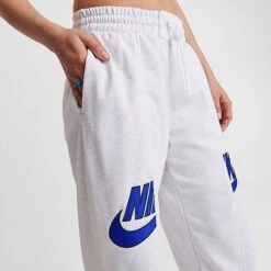 Women's Nike Sportswear Circa 96 High-Waisted French Terry Jogger Pants Birch Heather - DV8088 051 -Nike Store DV8088 051 M5
