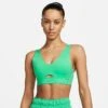 Women's Nike Dri-FIT Indy Plunge Cutout Bra Spring Green/Stadium Green - DV9837 363