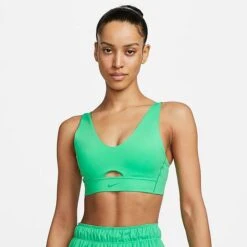 Women's Nike Dri-FIT Indy Plunge Cutout Bra Spring Green/Stadium Green - DV9837 363